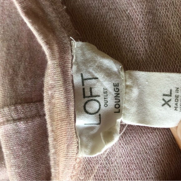 Loft Lounge Blush Pink V Neck Tee Sz XL French Terry Pullover Short Sleeve Shirt - Picture 8 of 8